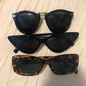 Set of 3 trendy sunglasses